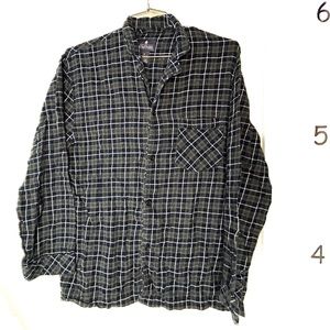 Stafford Blue Plaid Flannel Sleepwear Pajama Shirt Medium Regular Fit‎